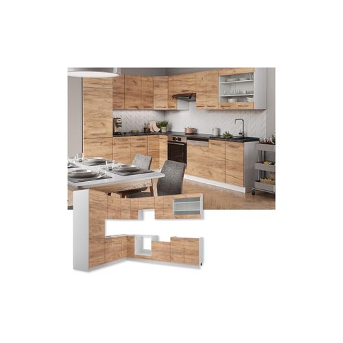 4066731165629 - Eckküche Küchenzeile Einbauküche Fame-Line Weiß Eiche 227x287 cm modern Spülenunterschrank Schubunterschrank Eckunterschrank Herdumbauschrank Hängeschrank Kühlumbauschrank Hängeglasschrank 4066731165629 - Eckküche Küchenzeile Einbauküche Fame-Line Weiß Eiche 227x287 cm modern Spülenunterschrank Schubunterschrank Eckunterschrank Herdumbauschrank Hängeschrank Kühlumbauschrank Hängeglasschrank