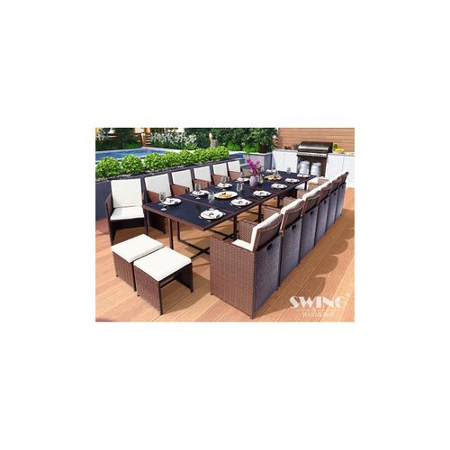 4054748013309 - Swing&Harmonie Vegas Polyrattan Sitzgruppe Esstisch Lounge Gartenmöbel Essgruppe Sitzgarnitur Set - versch Ausführungen 4054748013309 - Swing&Harmonie Vegas Polyrattan Sitzgruppe Esstisch Lounge Gartenmöbel Essgruppe Sitzgarnitur Set - versch Ausführungen
