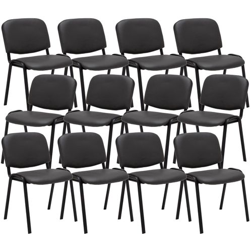 4251756402860 - 12er Set Besucherstuhl Ken Kunstleder I Stapelstuhl Mit Robustem Metallgestell I Polsterstuhl Mit Rückenlehne
