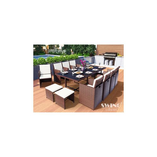 4054748013224 - Swing&Harmonie Vegas Polyrattan Sitzgruppe Esstisch Lounge Gartenmöbel Essgruppe Sitzgarnitur Set - versch Ausführungen