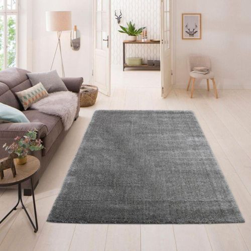 4058166281050 - HOME DELUXE - Hochflor Teppich SOFI Farbe Dunkelgrau Größe 300 x 200 cm Teppich Hochflorteppich Flor Wohnzimmer