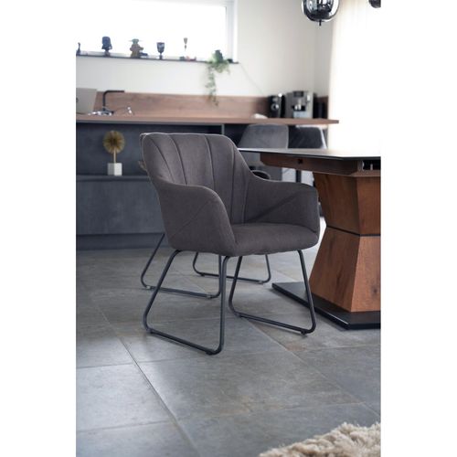 4058166266613 - Esszimmerstuhl mit Armlehne Webstoff paku Menge 8 Stuhl Polsterstuhl Armlehnenstuhl Esszimmerstuhl - Home Deluxe