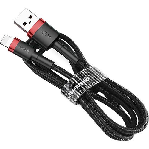 6953156275027 - Baseus Cafule Kabel strapazierfähiges Nylonkabel USB   Lightning QC30 15A 2M schwarz-rot (CALKLF-C19)