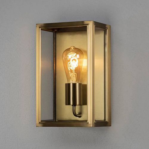 7318307347807 - Konstsmide Lighting - Konstsmide Wandleuchte Carpi in Messing E27 IP44 180mm - yellow