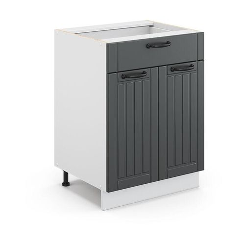 4251421963542 - Küchenschränke Fame-Line Anthrazit Landhaus 60 cm mit Schublade ohne Arbeitsplatte Vicco