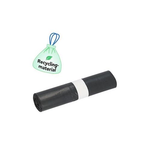 4001553713351 - DEISS BLAUER ENGEL Müllbeutel 35 Liter grau Typ 60 Mülltüte aus Recycling-LDPE für hausmüllähnliche Abfälle (B x L) 550 x 650 mm 1 Rolle = 25 Stück