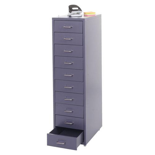 4057651426419 - Rollcontainer Preston T851 Schubladenschrank Stahlschrank 110x28x41cm 10 Schubladen ~ dunkelgrau