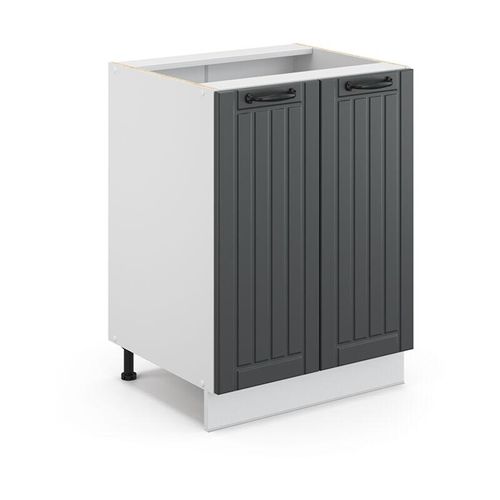 4066731395217 - Küchenunterschrank Fame-Line Anthrazit Landhaus 60 cm  AP Marmor Vicco