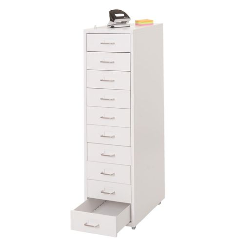 4057651426389 - Rollcontainer Preston T851 Schubladenschrank Stahlschrank 110x28x41cm 10 Schubladen ~ weiß 4057651426389 - Rollcontainer Preston T851 Schubladenschrank Stahlschrank 110x28x41cm 10 Schubladen ~ weiß