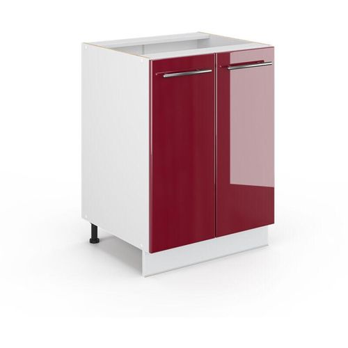 4066731392803 - Küchenunterschrank Fame-Line Bordeaux Hochglanz 60 cm  AP Anthrazit Vicco