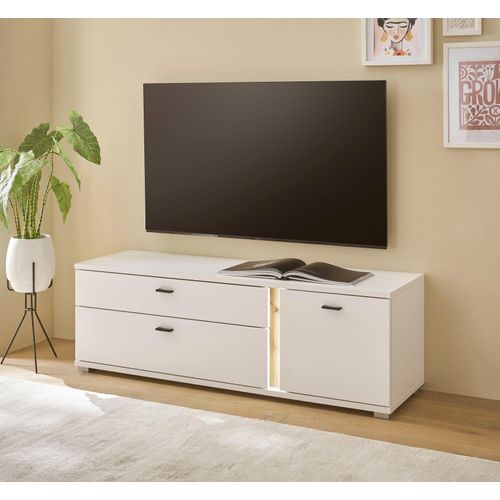 4054574213065 - Lowboard INOSIGN LONG ISLAND Sideboards Gr B H T 150 cm x 45 cm x 42 cm 2 weiß (weiß eiche) in moderner Trendfarbeinklusive senkrechter BeleuchtungBreite 150 cm