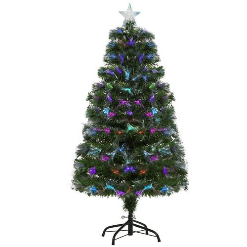 4250871213542 - Weihnachtsbaum inklusive Metallständer grün 66 x 120 cm (ØxH) Tannenbaum Christbaum LED Xmas tree Lichtfaser