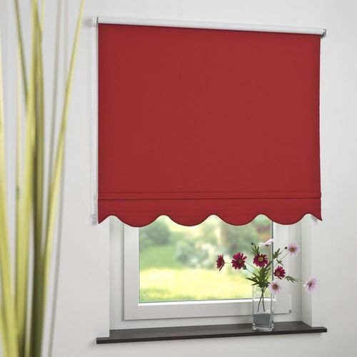 4016318390470 - Seitenzugrollo Kettenzugrollo Volantrollo Rollo Klassik Verdunklung 72 x 180 cm rot für Fenster