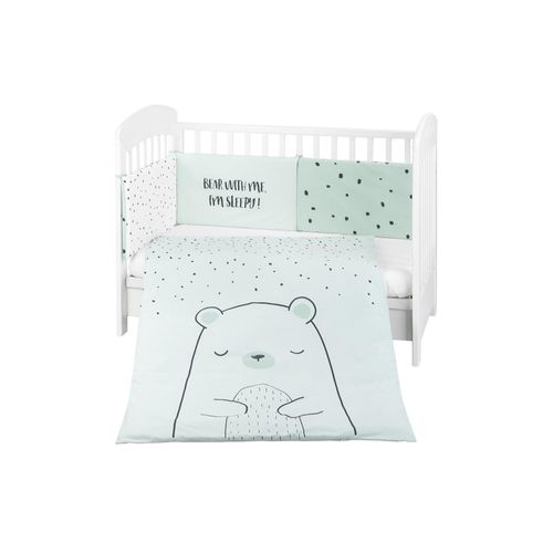 3801101021157 - Kikkaboo Kinderbettwäsche Bär 3-tlg Decke 135 x 95 cm Nestchen Bett 140 x 70 cm grün 3801101021157 - Kikkaboo Kinderbettwäsche Bär 3-tlg Decke 135 x 95 cm Nestchen Bett 140 x 70 cm grün