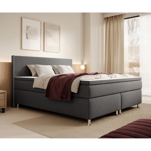 4065307005741 - Inter Handels Boxspringbett Gent - versch Ausführungen - 140x200cm Anthrazit TFK