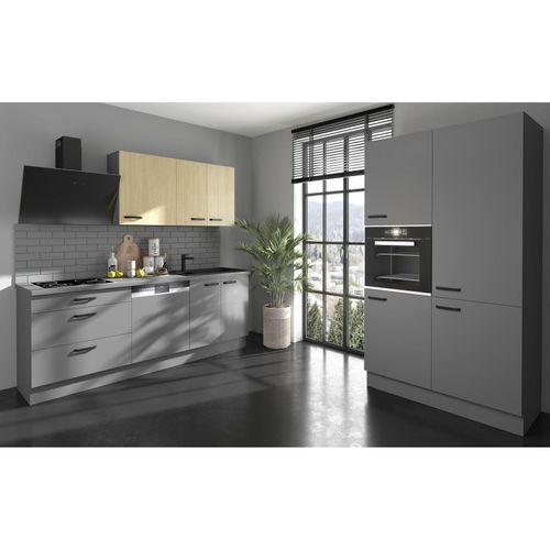4262354979371 - Küche NESSA + SCANDI 220 + 120 cm Fischgrät Optik Küchenzeile Küchenblock 4262354979371 - Küche NESSA + SCANDI 220 + 120 cm Fischgrät Optik Küchenzeile Küchenblock
