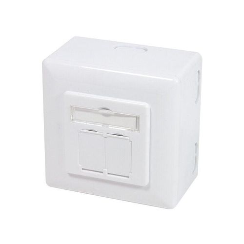 4052792040227 - LogiLink Cat6A wall outlet 2 x RJ45 shielded with backbox signal white