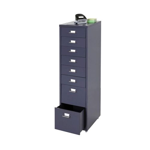 4057651182414 - Rollcontainer Preston T851 Schubladenschrank Stahlschrank 110x28x41cm 8 Schubladen ~ dunkelgrau