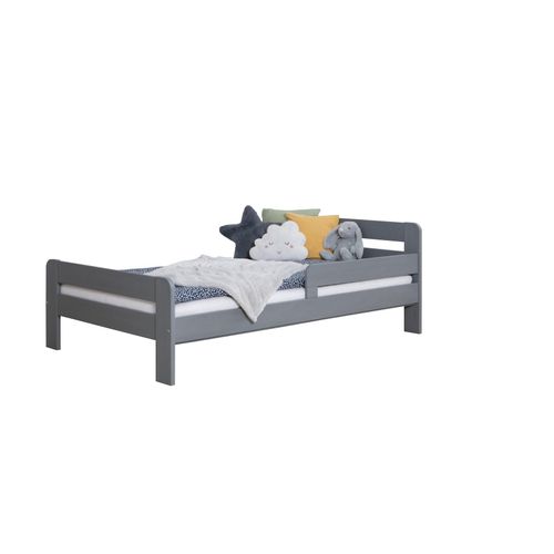 4251105970651 - TiCAA Einzelbett Kinderbett Jugendbett Bennet mit Rausfallschutz & Lattenrost für Schlafzimmer Kinderzimmer Kiefer Massivholz Bettgestell 90 x 200 cm