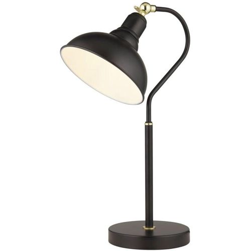 4255596680273 - Licht-erlebnisse - Schreibtischlampe Metall E14 verstellbar 48 cm hoch Schwarz Vintage Design Nachttischlampe - Schwarz