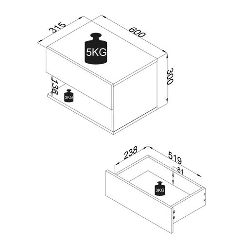 4051814419249 - Holz Wandschublade Nachtschrank Wandboard Schublade Konsole Nachttisch Usal XL 60 cm (Farbe Schwarz Honig-Eiche) 4051814419249 - Holz Wandschublade Nachtschrank Wandboard Schublade Konsole Nachttisch Usal XL 60 cm (Farbe Schwarz Honig-Eiche)