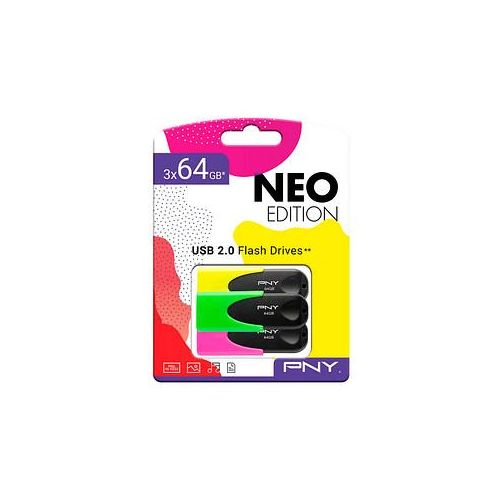 3536403391485 - 3 USB-Sticks NEO Edition gelb grün pink 64 GB 3536403391485 3 Stück