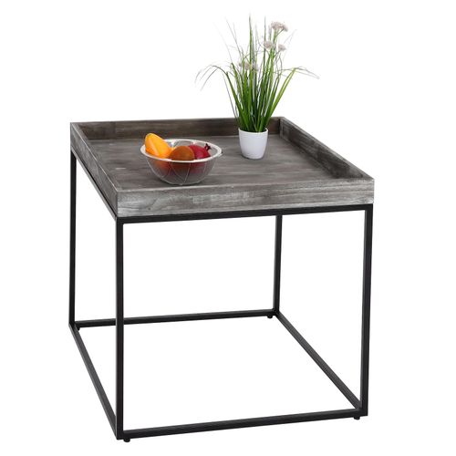 4057651921648 - Beistelltisch MCW-K71 Kaffeetisch Couchtisch Tisch FSC-zertifiziert Paulownia-Holz Metall 60x60x60cm ~ dunkelgrau 4057651921648 - Beistelltisch MCW-K71 Kaffeetisch Couchtisch Tisch FSC-zertifiziert Paulownia-Holz Metall 60x60x60cm ~ dunkelgrau