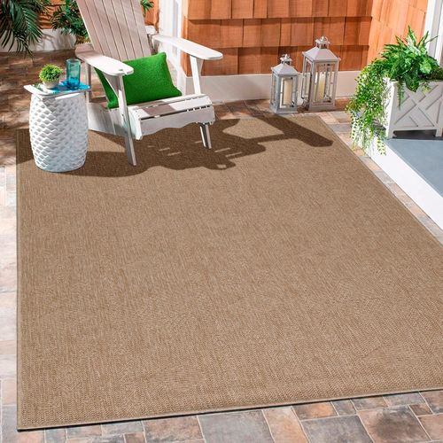 8682455386551 - In & Outdoor Teppich Wetterfest Läufer Beige - Balkon Teppich Wasserfest