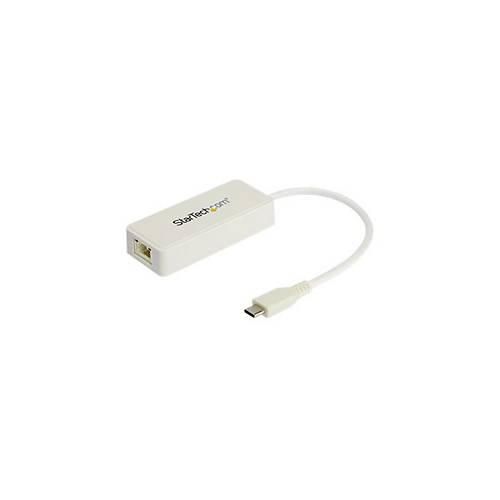 0065030882941 - StarTechcom US1GC301AUW USB Netzwerkadapter (Ethernet Adapter mit extra USB Anschluss USB 30 Thunderbolt 3 komp) Weiß - Netzwerkadapter - USB-C - Gigabit Ethernet + USB 31 Gen 2