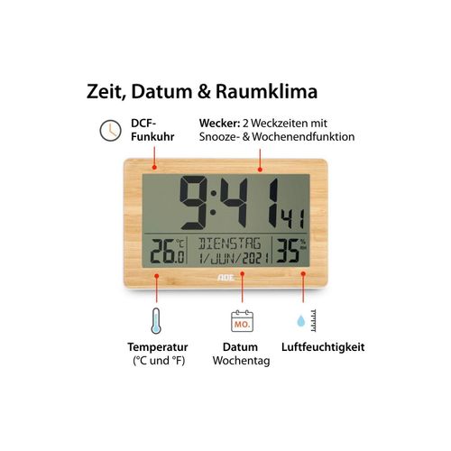 4262379091294 - Funkwanduhr »Hellbraun Weiss«
