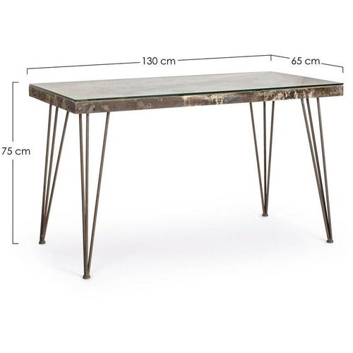 8006881013315 - - Atlantide Schreibtisch aus Beton und Metall 130 x 65 cm