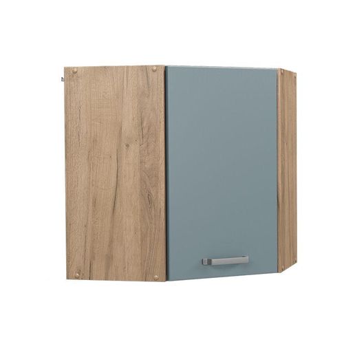 4066731344307 - Eckhängeschrank Küchenschrank R-Line Solid Eiche Blau Grau 57 cm modern