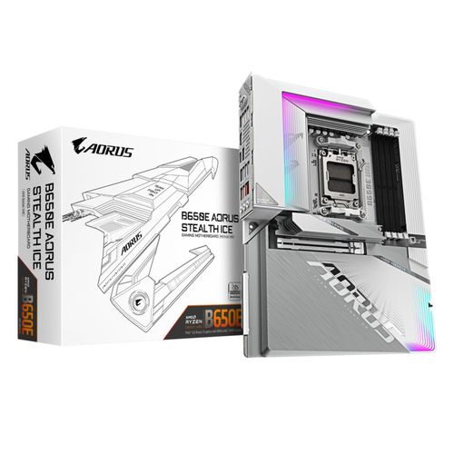 4719331863777 - GIGABYTE AORUS B650E STEALTH ICE Mainboard - AMD B650 - AMD AM5 socket - DDR5 RAM - ATX