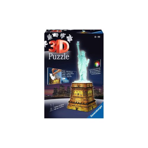 4005556125968 - Ravensburger Puzzle - Ravensburger 3D Puzzle Freiheitsstatue bei Nacht 12596 - Das berühmte Bauwerk in New York als Night Edition mit LED 4005556125968 - Ravensburger Puzzle - Ravensburger 3D Puzzle Freiheitsstatue bei Nacht 12596 - Das berühmte Bauwerk in New York als Night Edition mit LED