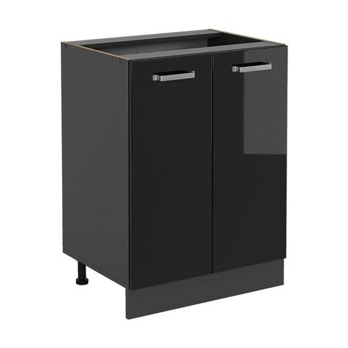 4066731391127 - Küchenunterschrank R-Line Schwarz Hochglanz 60 cm  AP Anthrazit Vicco