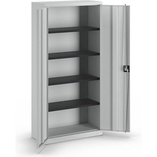 4250633300541 - mauser Flügeltürenschrank HxB außen 1950 x 950 mm mit 4 Fachböden Tiefe 420 mm lichtgrau RAL 7035 ab 2 Stk 4250633300541 - mauser Flügeltürenschrank HxB außen 1950 x 950 mm mit 4 Fachböden Tiefe 420 mm lichtgrau RAL 7035 ab 2 Stk