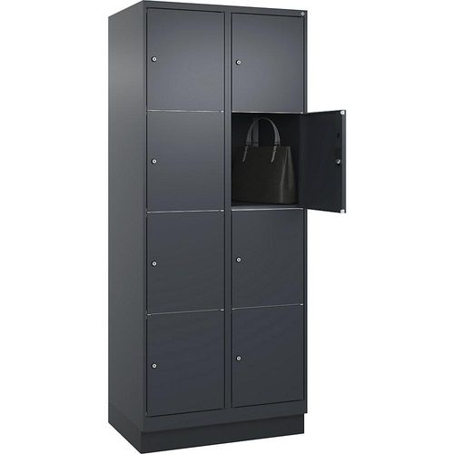 4066681694637 - 4er-Schließfachschrank Classic PLUS 2 Abteile grau B 800 mm 8 Fächer mit Bodensockel C+P 4066681694637 - 4er-Schließfachschrank Classic PLUS 2 Abteile grau B 800 mm 8 Fächer mit Bodensockel C+P