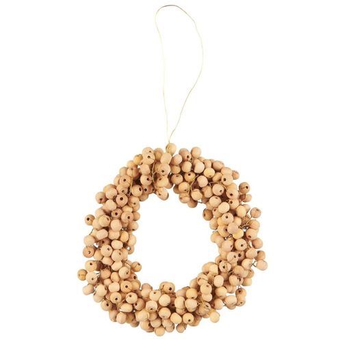 5709898370893 - Kranz mit Holzperlen handgefertigt Höhe 3 Ø 10 cm beige 5709898370893 - Kranz mit Holzperlen handgefertigt Höhe 3 Ø 10 cm beige