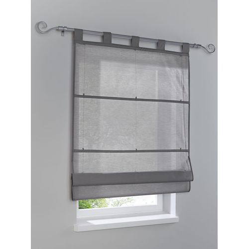 4016478069186 - Raffrollo HEINE HOME Raffrollos Gr 140 cm Ösen 80 cm grau Raffrollos halbtransparent