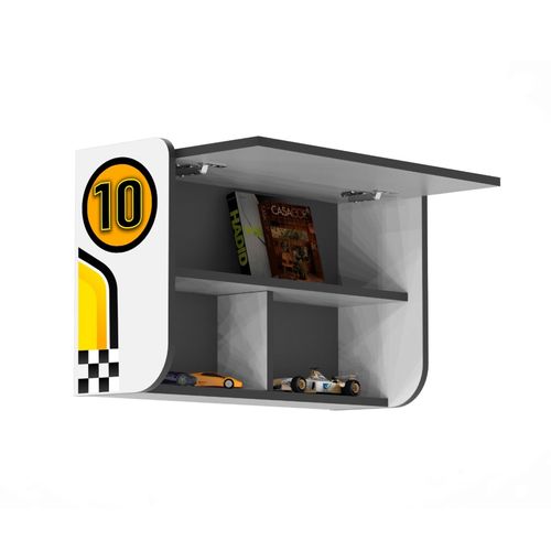 0743194010553 - Bücherregal mit Klappe Wandregal für Kinderzimmer Weiß