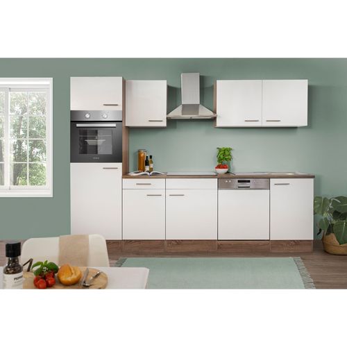 4260515339644 - Küchenprogramm Eiche York Küchenzeile 280 cm inkl E- Geräte & Mineralite Einbauspüle weiß 4260515339644 - Küchenprogramm Eiche York Küchenzeile 280 cm inkl E- Geräte & Mineralite Einbauspüle weiß