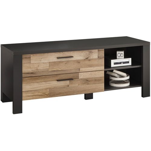 4251647605486 - TV-Board BEGABINO Dallas Lowboard TV-Kommode Sideboards Gr B H T 138 cm x 54 cm x 46 cm 2 St beige (graphit montana oak) für TV bis 43 Zoll geeignet Möbel mit Schubkästen