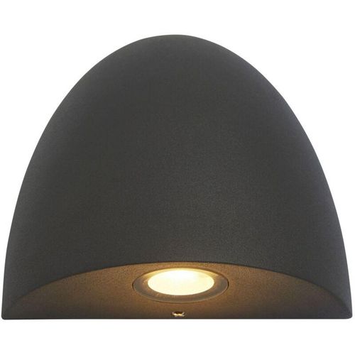 4255596670618 - Licht-erlebnisse - led Wandleuchte außen Aluminium Glas IP54 11 cm breit Schwarz warmweißes Licht 3000 k 1038 lm - Schwarz