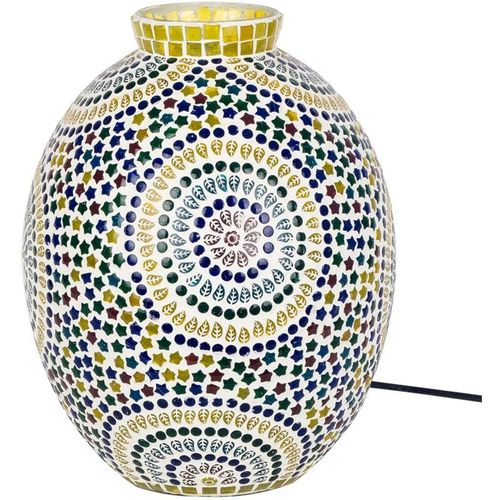 8433933323533 - Signes Grimalt - Mehrfarbige Mosaik-Tischlampe aus Gips und Glas 33 x 23 x 23 cm