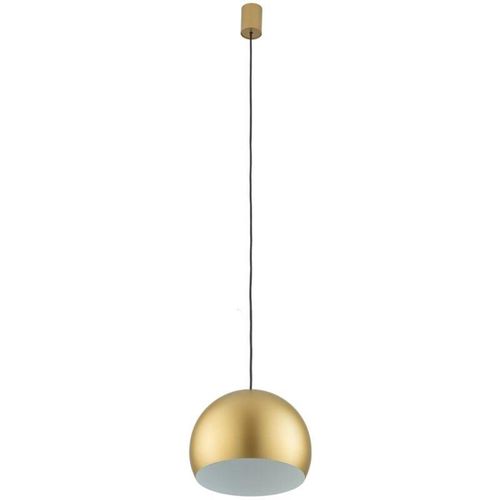 4255596661876 - Licht-erlebnisse - Hängeleuchte Metall GU10 ø 275 cm rund h max 140 cm in Gold matt Kugel Schirm Retro Hängelampe - Gold matt