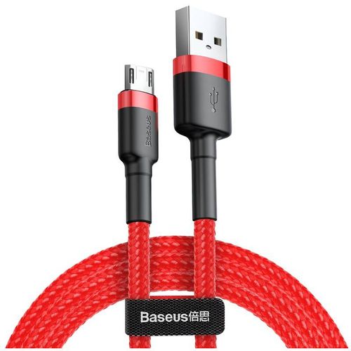 6953156280328 - Cafule Cable durabel Kabel mit Nylon geflochtenes Ladekabel usb   micro usb QC30 24A 1M rot (CAMKLF-B09) - Baseus