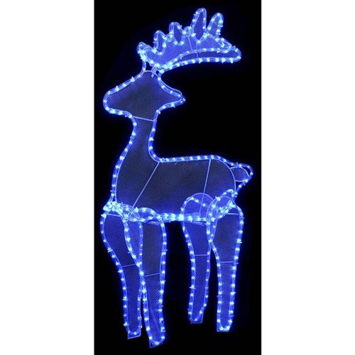 8720286415108 - Vidaxl - Rentier Weihnachtsdekoration mit Mesh 306 LEDs 60x24x89 cm Blau