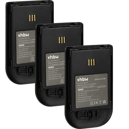 4069099543887 - 3x Akku kompatibel mit Unify WL3 schnurlos Festnetz Telefon (930 mAh 37 v Li-Ion) - Vhbw