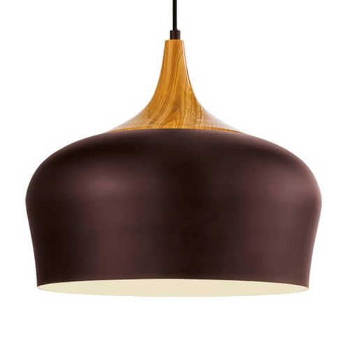 9002759953850 - 95385 Hängeleuchte Obregon in braun creme eiche 1X40W H110 ø 35cm - Eglo