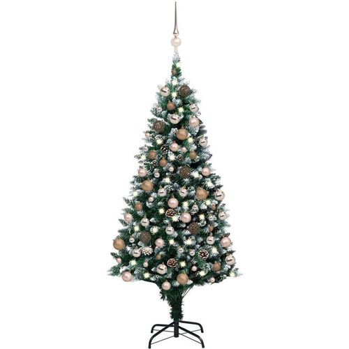 8720286497036 - Vidaxl - Künstlicher Weihnachtsbaum mit Beleuchtung Kugeln Zapfen 150 cm Grün